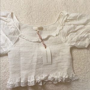 NWT LoveShackFancy Puff Sleeve Crop Top